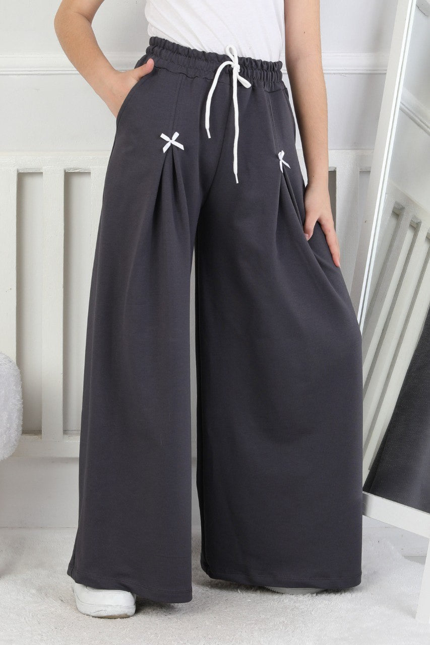 Bol Paça Cepli Baskılı Kız Çocuk Eşofman Altı