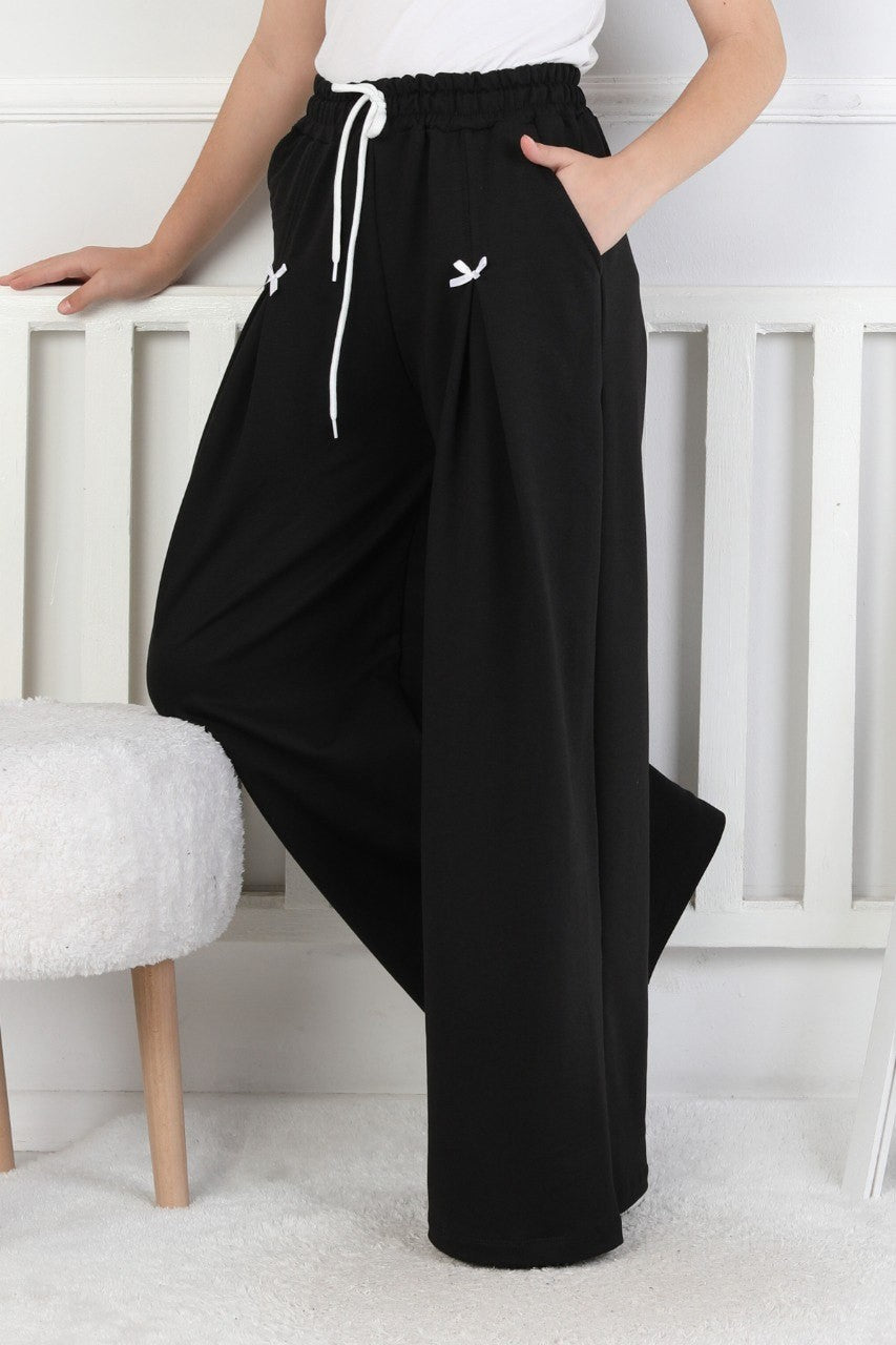 Bol Paça Cepli Baskılı Kız Çocuk Eşofman Altı