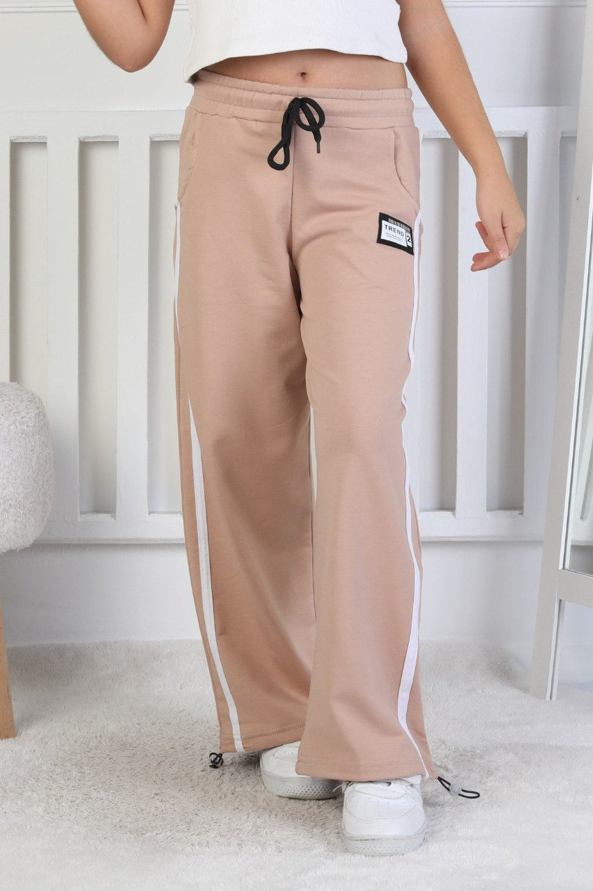 İki İplik Baskılı Çizgili Kız Çocuk Eşofman Altı