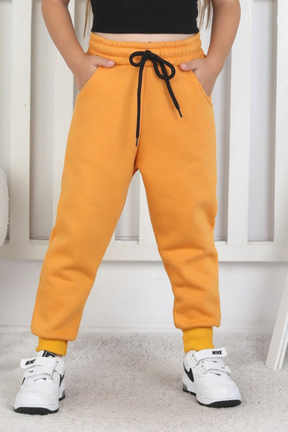 Şardonlu 3 İplik Düz Kız Çocuk Eşofman Altı