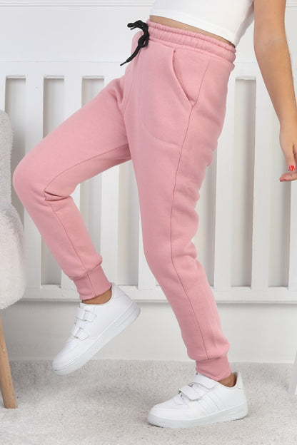 Şardonlu 3 İplik Düz Kız Çocuk Eşofman Altı