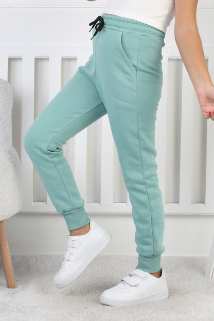 Şardonlu 3 İplik Düz Kız Çocuk Eşofman Altı