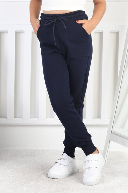 Şardonlu 3 İplik Düz Kız Çocuk Eşofman Altı