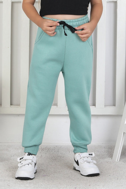 Şardonlu 3 İplik Düz Kız Çocuk Eşofman Altı