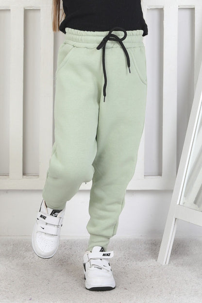 Şardonlu 3 İplik Düz Kız Çocuk Eşofman Altı