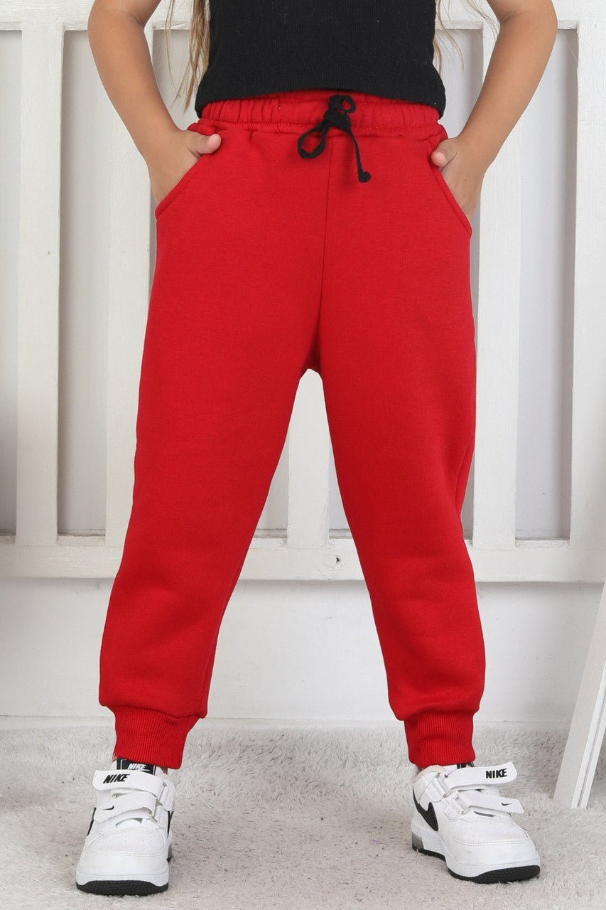 Şardonlu 3 İplik Düz Kız Çocuk Eşofman Altı