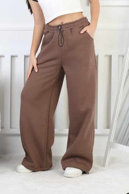 Şardonlu 3 İplik Paça Sıkmalı Kız Çocuk Eşofman Altı