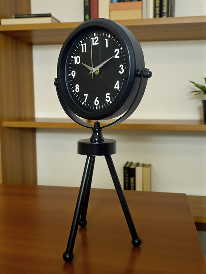 Zentime Siyah Zarif Üç Ayaklı Masa Saati