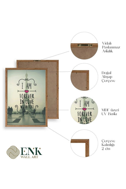 Motto Ahşap Çerçeveli Tablo 50 x 70