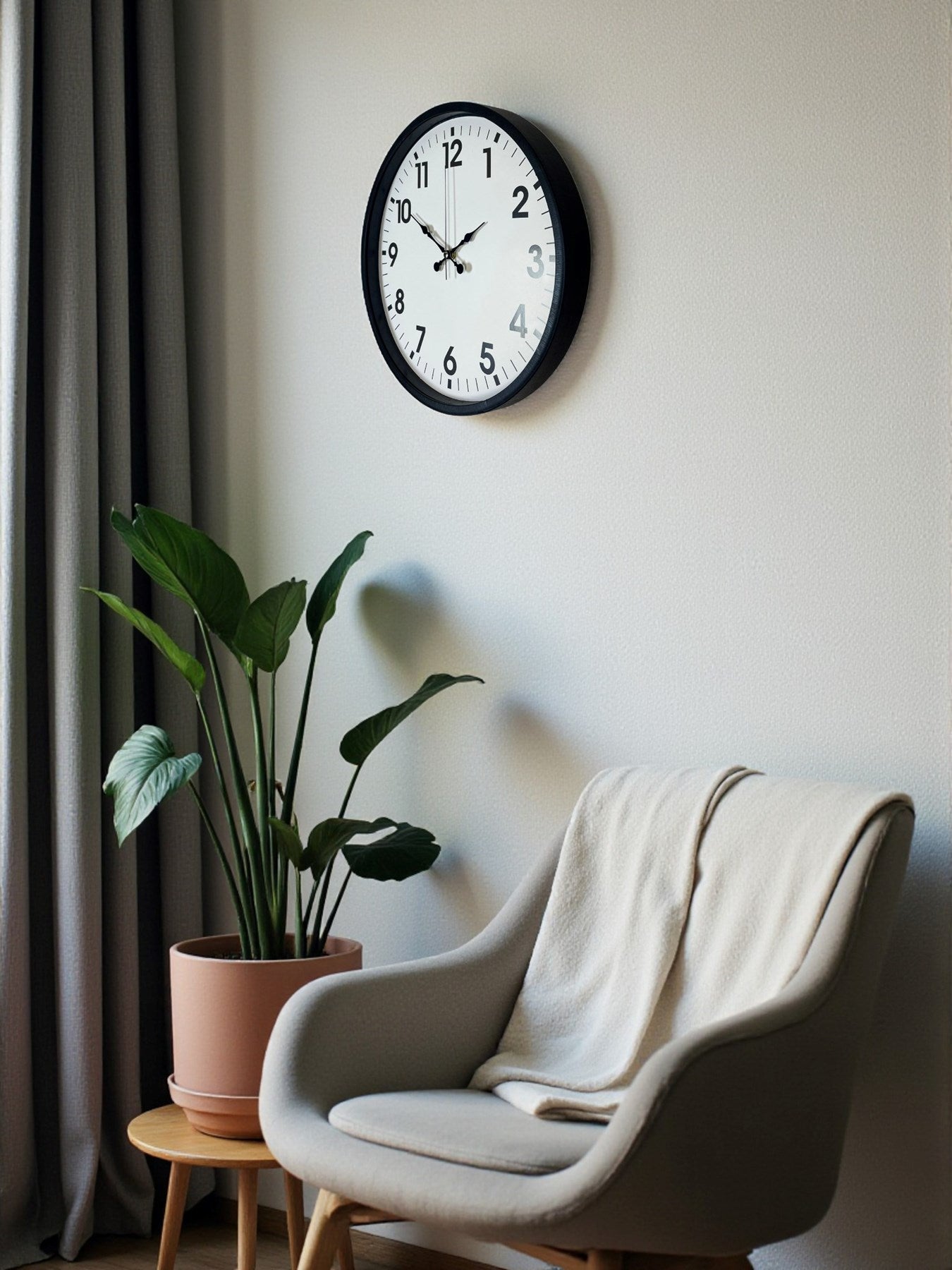 Zentime 36 Cm Siyah Dekoratif Duvar Saati