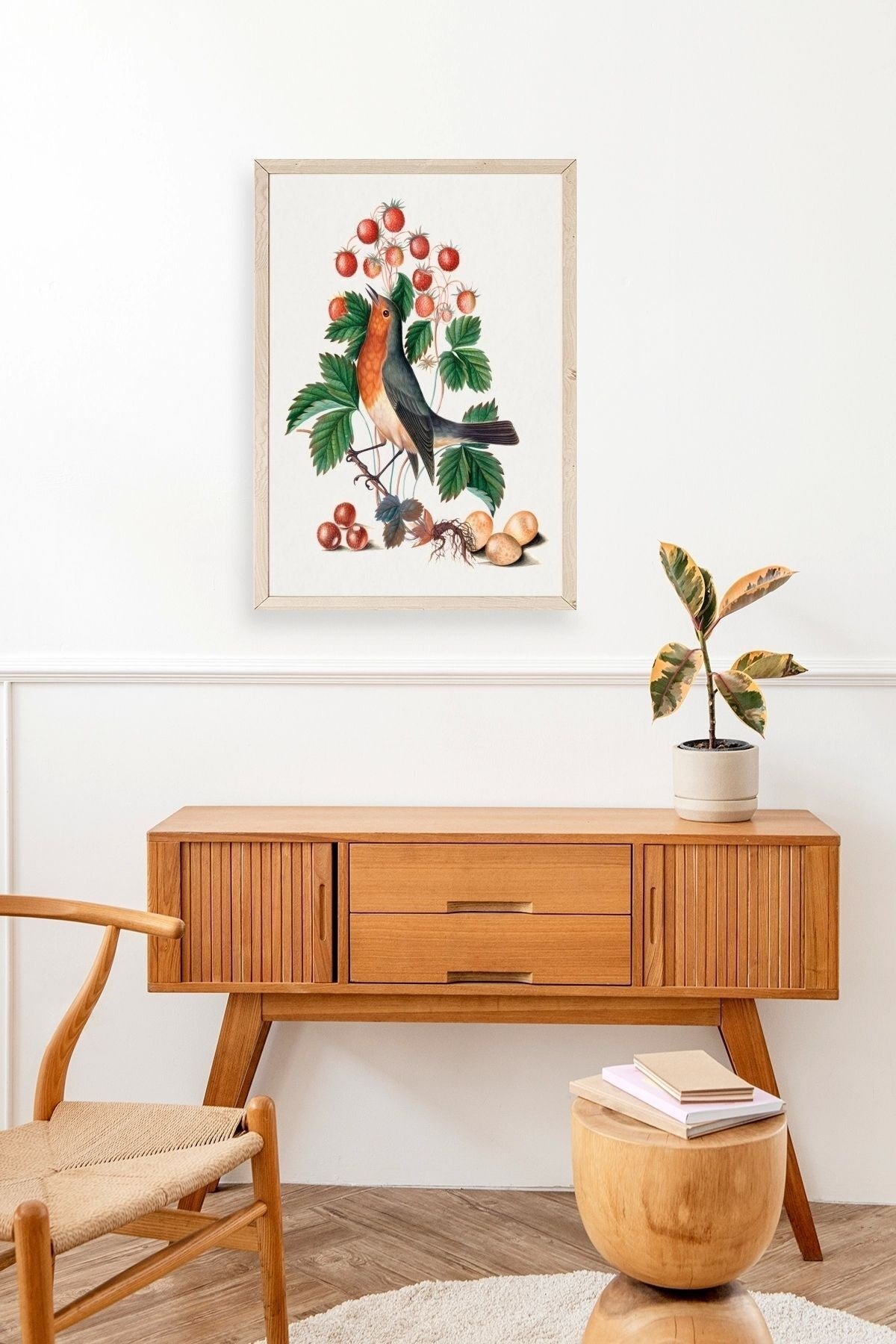 Daldaki Kuş Ahşap Çerçeveli Tablo 23 x 30