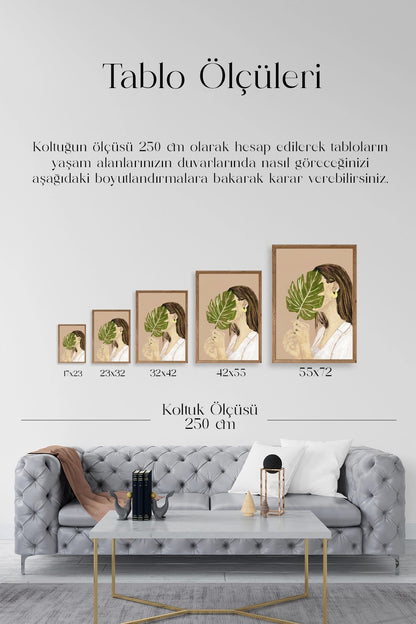 Kadın Ahşap Çerçeveli Tablo 30 x 42
