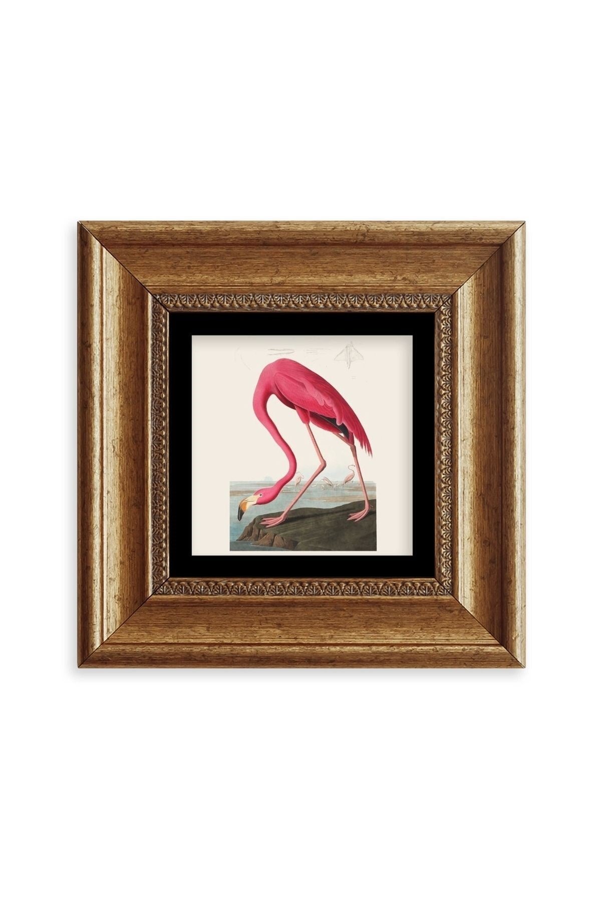Flamingo Çerçeveli Taş Tablo 20 cm