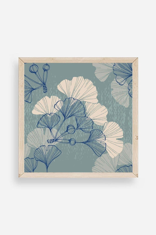 Çiçek Ahşap Çerçeveli Tablo 50 x 50