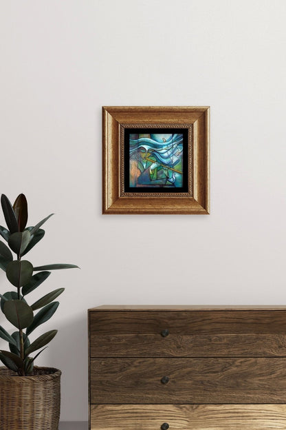 Soyut Çerçeveli Taş Tablo 20 cm