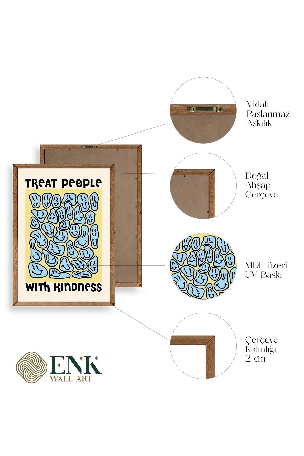 Motto Ahşap Çerçeveli Tablo 23 x 30