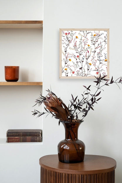 Yaprak Ahşap Çerçeveli Tablo 23 x 23