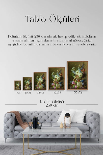 Çiçekler Ahşap Çerçeveli Tablo 23 x 30