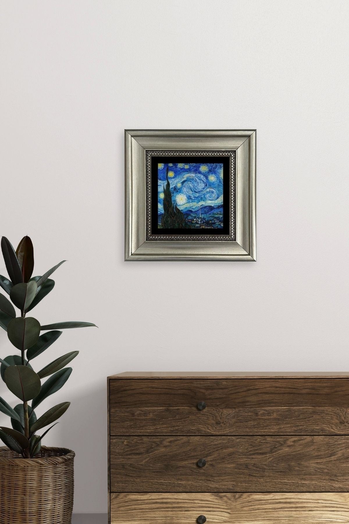 Van Gogh Çerçeveli Taş Tablo 20 cm