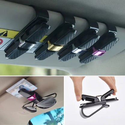 BUFFER® Araç İçi Güneşliğe Takılan 2'li Gözlük,Kart,Para Takmalık Aparat