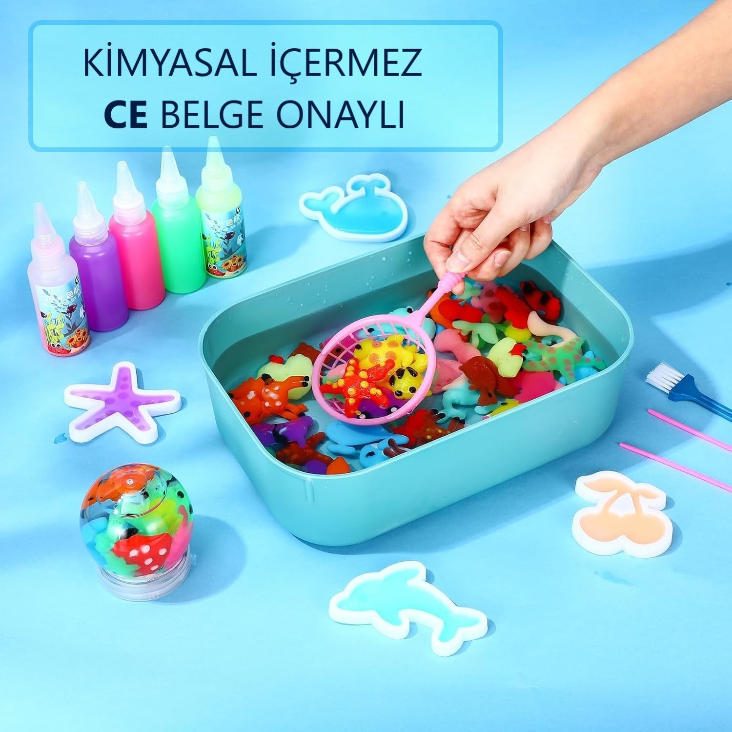 Magic Water Elf Aqua Gel Sihirli su oyuncak seti 5 renk jel şişe 6 kalıp
