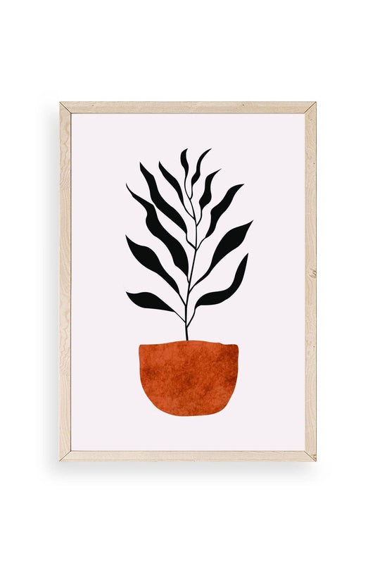 Saksı Ahşap Çerçeveli Tablo 30 x 42