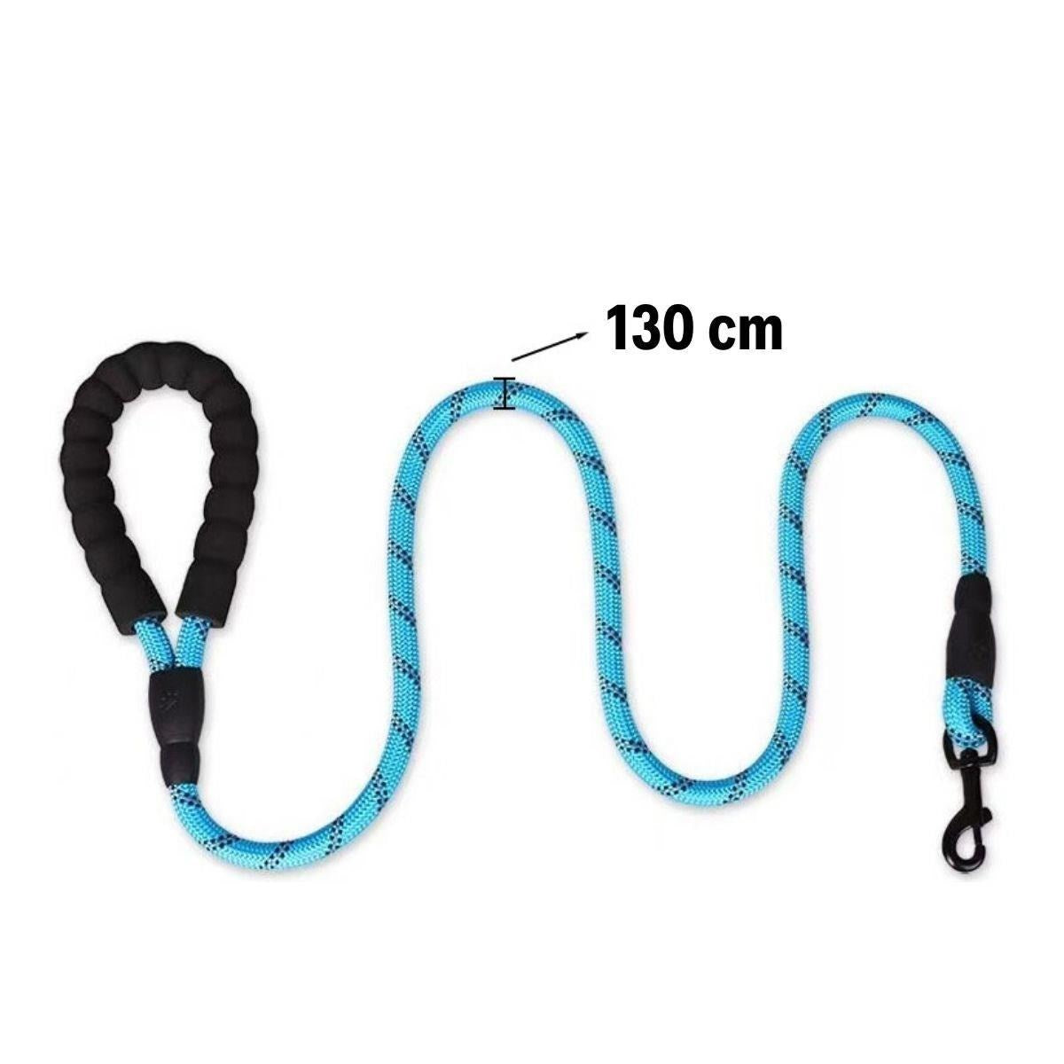 BUFFER® Reflektörlü Fosforlu Köpek Gezdirme Halatı Tasma Kayışı Metal Kancalı 130 cm