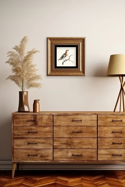 Dal ve Kuş Çerçeveli Taş Tablo 20 cm