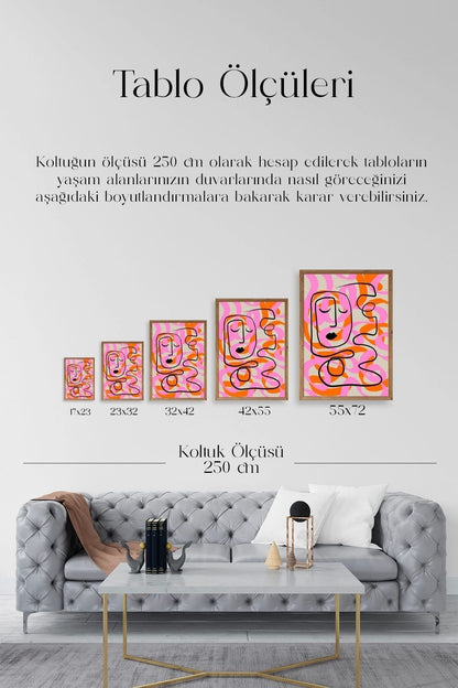 Soyut Ahşap Çerçeveli Tablo 23 x 30