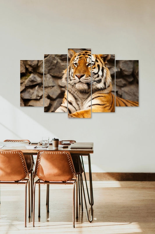 Kaplan Portresi 5 Parçalı Mdf Tablo 60 x 100