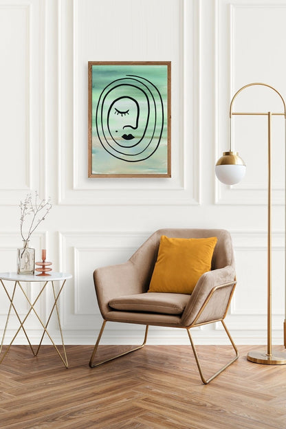 Soyut Ahşap Çerçeveli Tablo 50 x 70