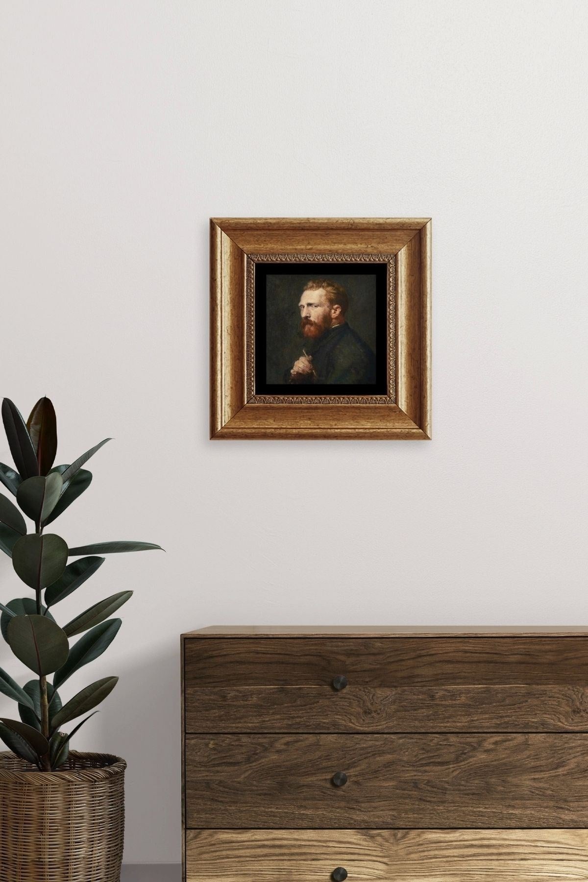 Van Gogh Çerçeveli Taş Tablo 20 cm