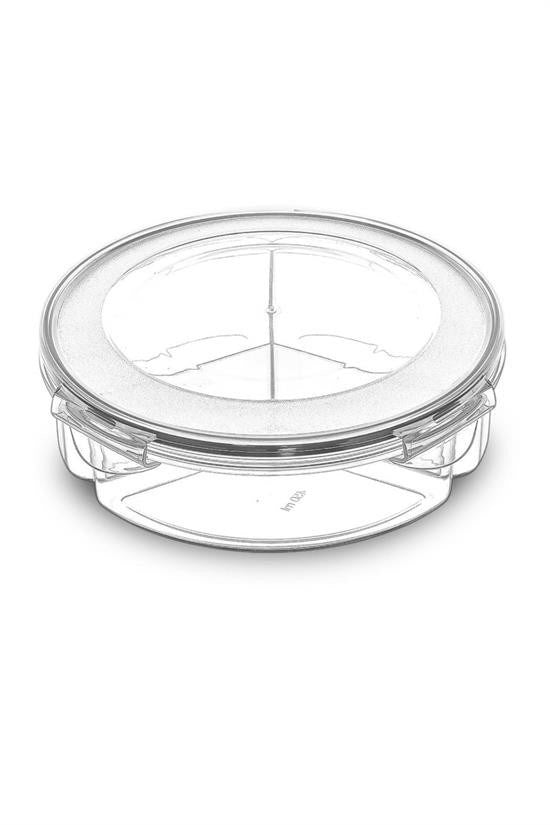 BUFFER® 3 Bölmeli Sızdırmaz Contalı Kilitli Kapaklı 1,35 Litre yuvarlak Erzak Saklama Kabı LC-500