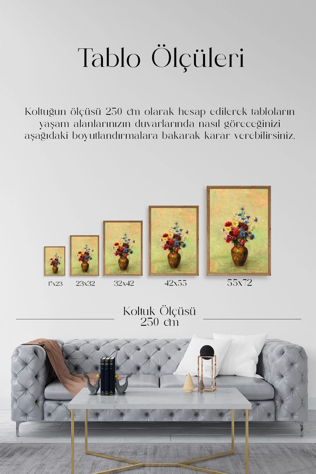 Vazoda Çiçek Ahşap Çerçeveli Tablo 30 x 42