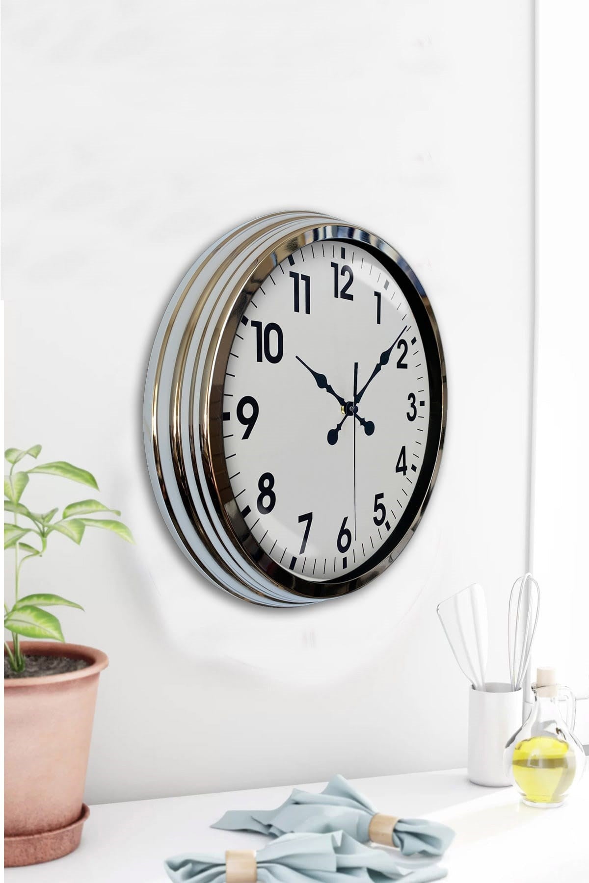 Zentime 40 Cm Krom Elegance Duvar Saati