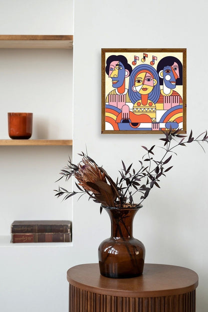 Modern Ahşap Çerçeveli Tablo 23 x 23