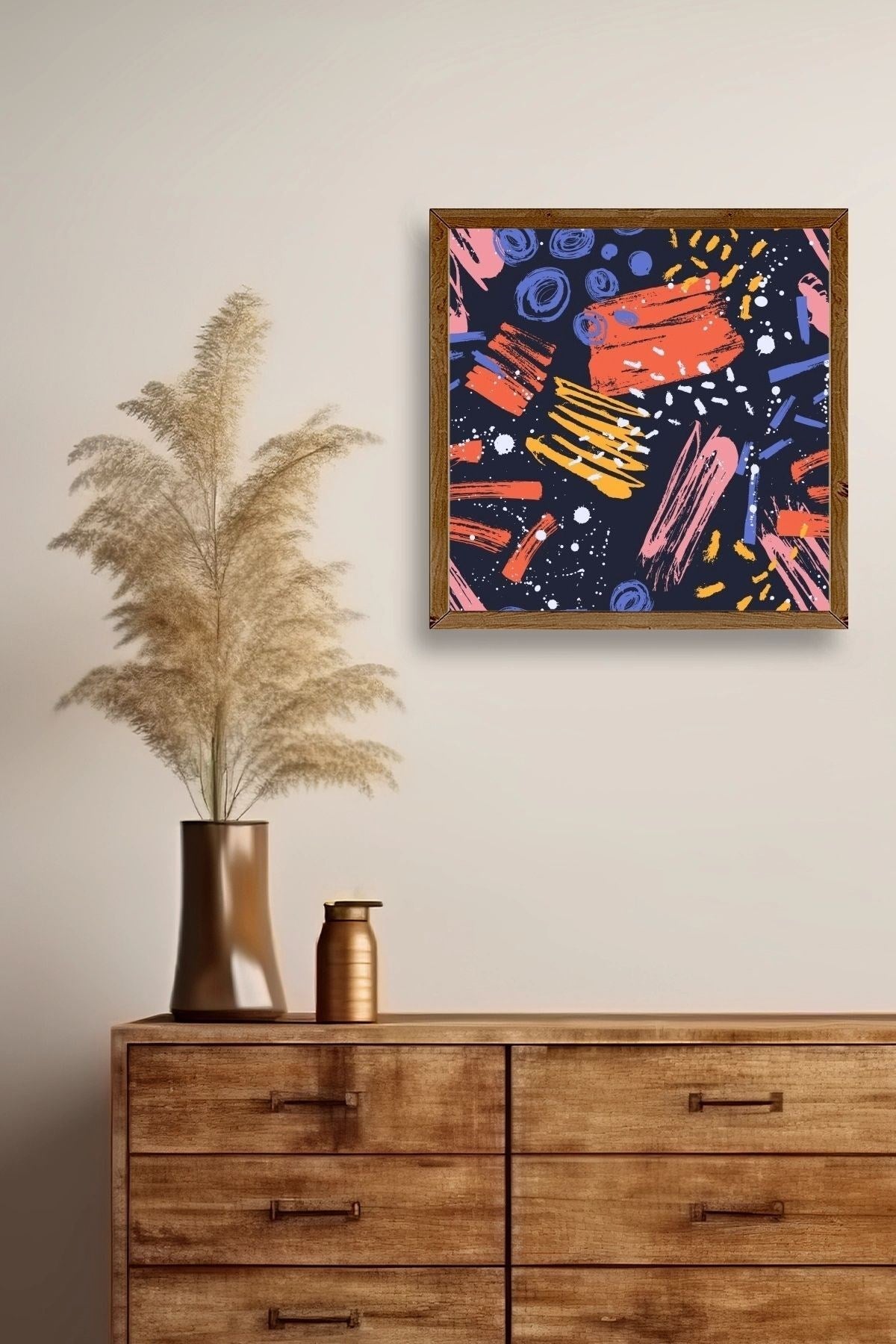 Modern Ahşap Çerçeveli Tablo 50 x 50