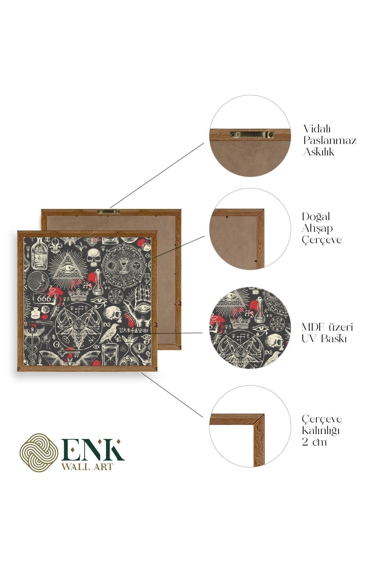 666 Ahşap Çerçeveli Tablo 50 x 50