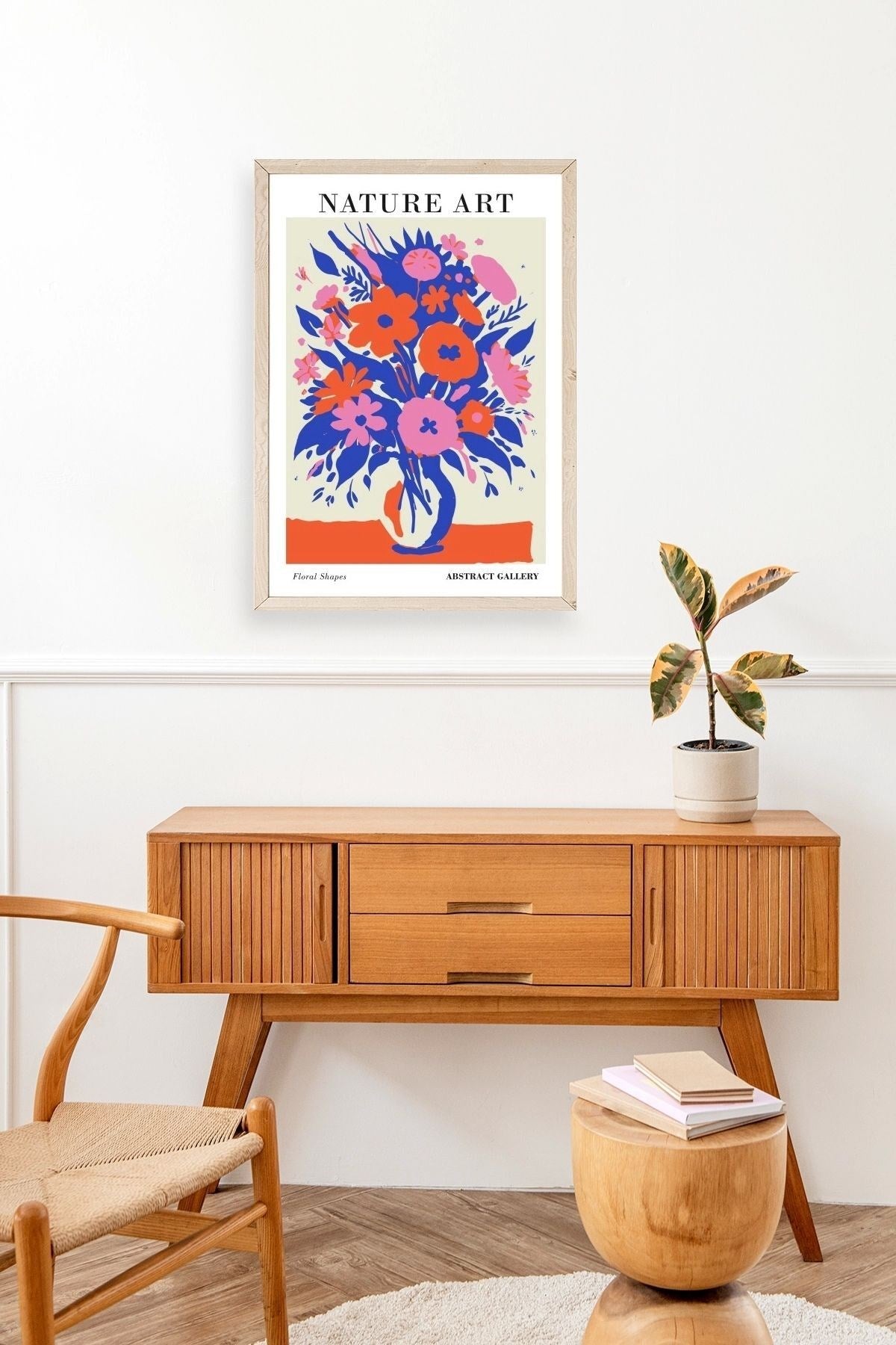 Çiçek Ahşap Çerçeveli Tablo 50 x 70