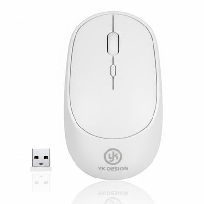 BUFFER® Beyaz Renkli Ergonomik Sessiz Kablosuz Mouse – USB Alıcılı, Ofis ve Oyun İçin Konforlu Bilgisayar Faresi MS6310
