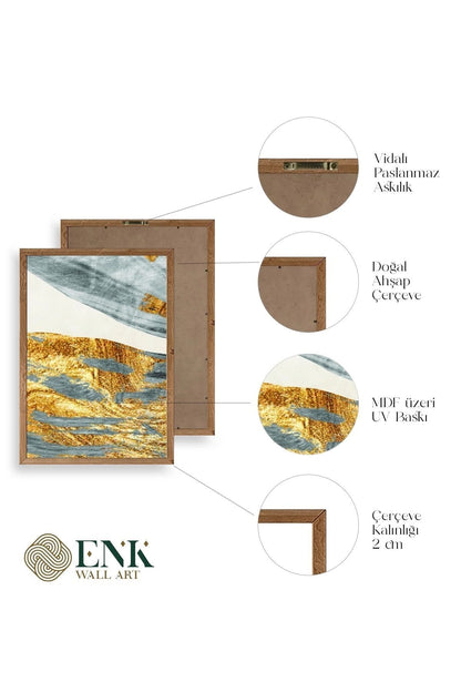 Soyut Ahşap Çerçeveli Tablo 17 x 23