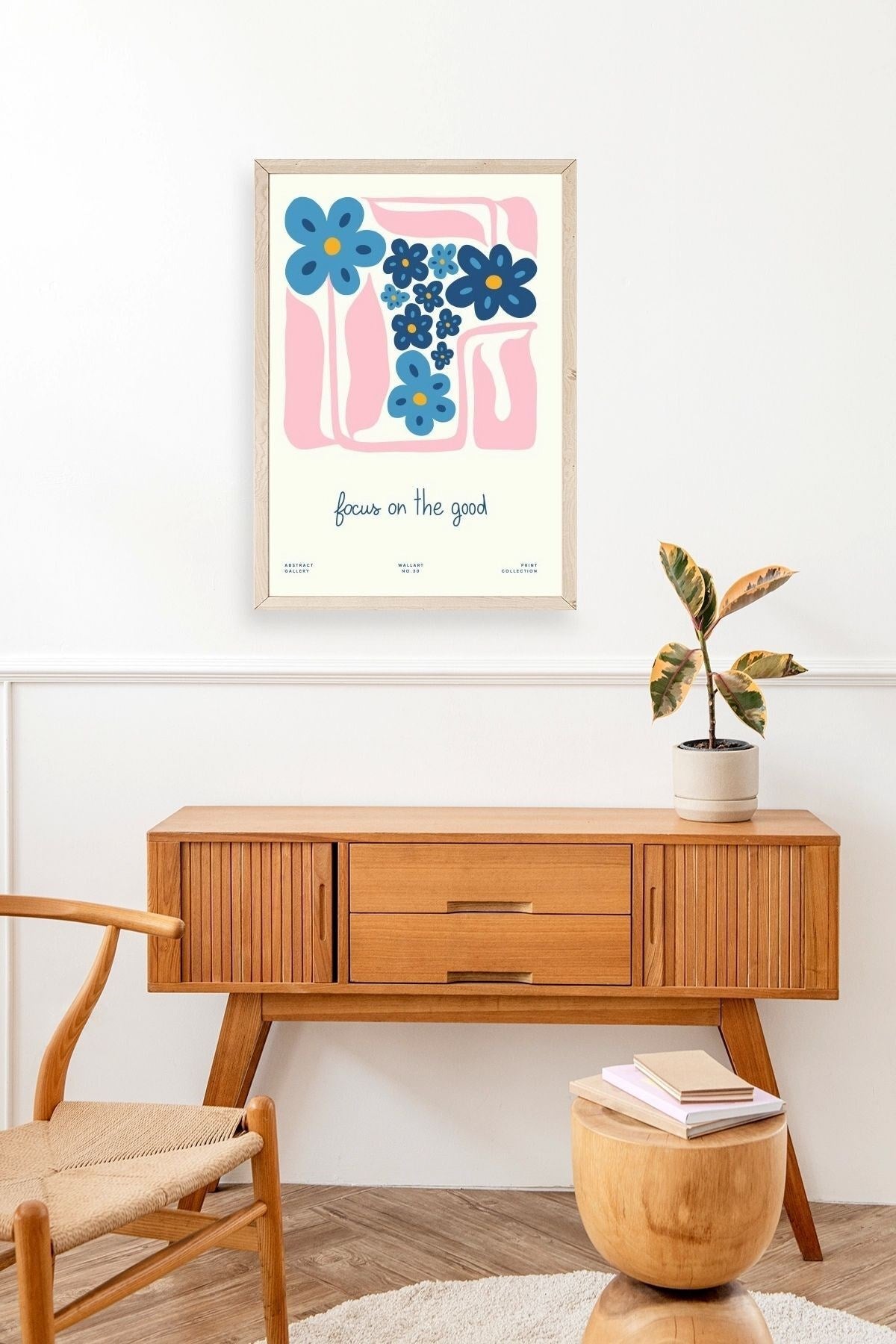 Çiçekler Ahşap Çerçeveli Tablo 50 x 70