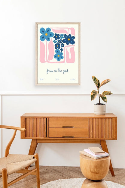 Çiçekler Ahşap Çerçeveli Tablo 50 x 70