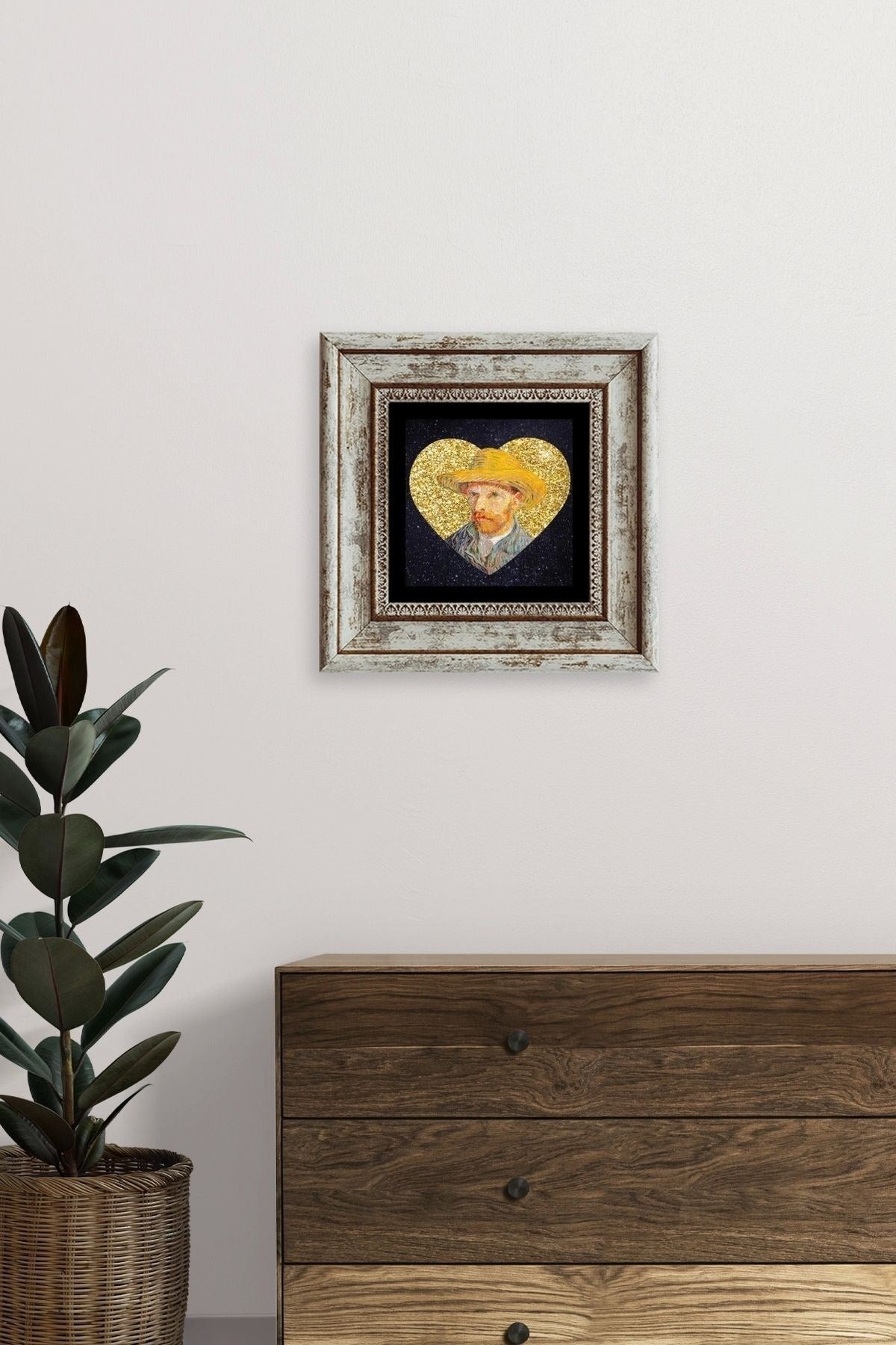 Van Gogh Çerçeveli Taş Tablo 20 cm