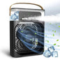 BUFFER® Taşınabilir 3 Farklı Mod Ayarlı 7 Farklı Led Işıklı Sulu Soğutmalı Taşınabilir Masaüstü USB Fan Vantilatör
