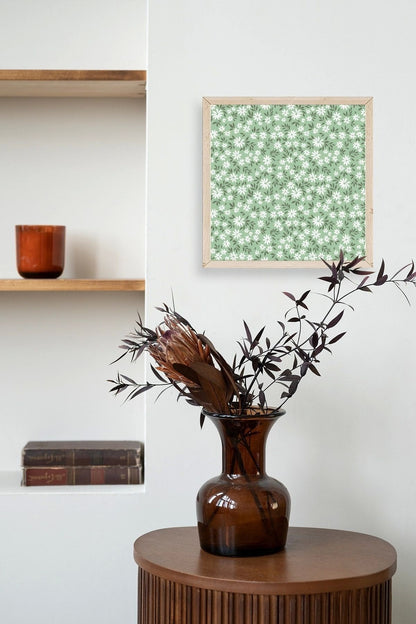 Çiçekler Ahşap Çerçeveli Tablo 23 x 23