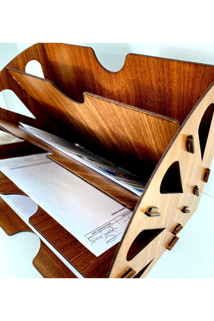 Ahşap Dekoratif Dosya Düzenleyici Masaüstü Toplayıcı 20 x 20