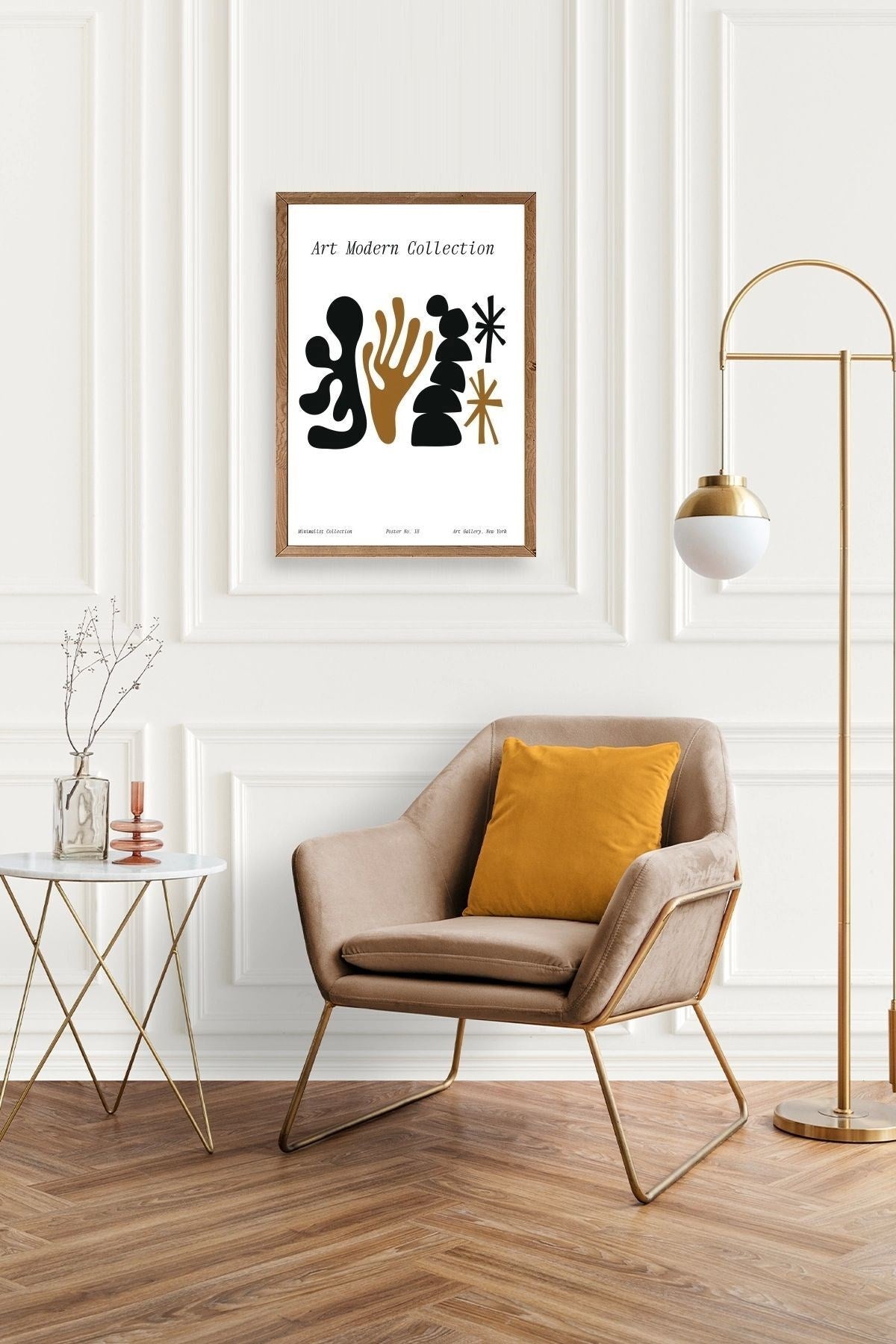 Soyut Ahşap Çerçeveli Tablo 30 x 42