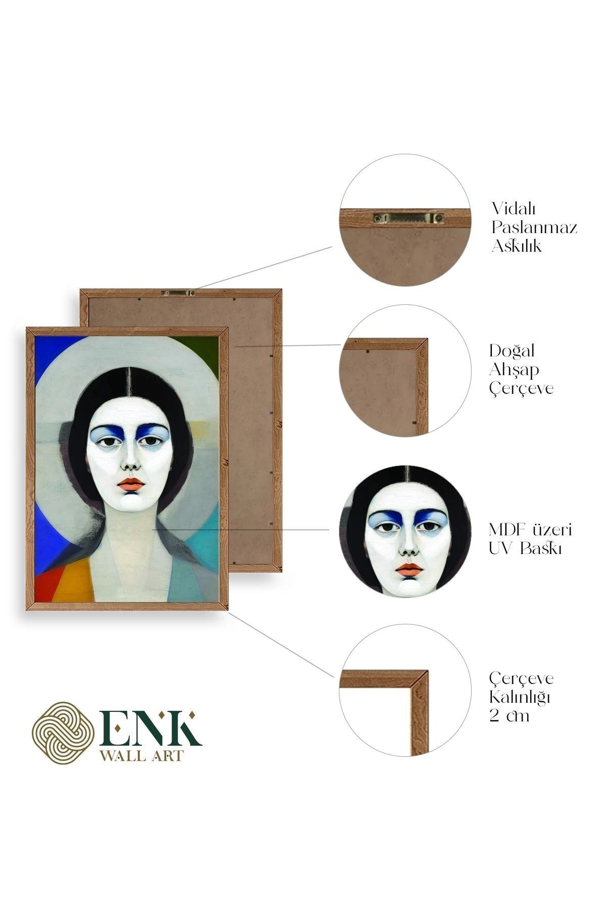 Kadın Ahşap Çerçeveli Tablo 23 x 30