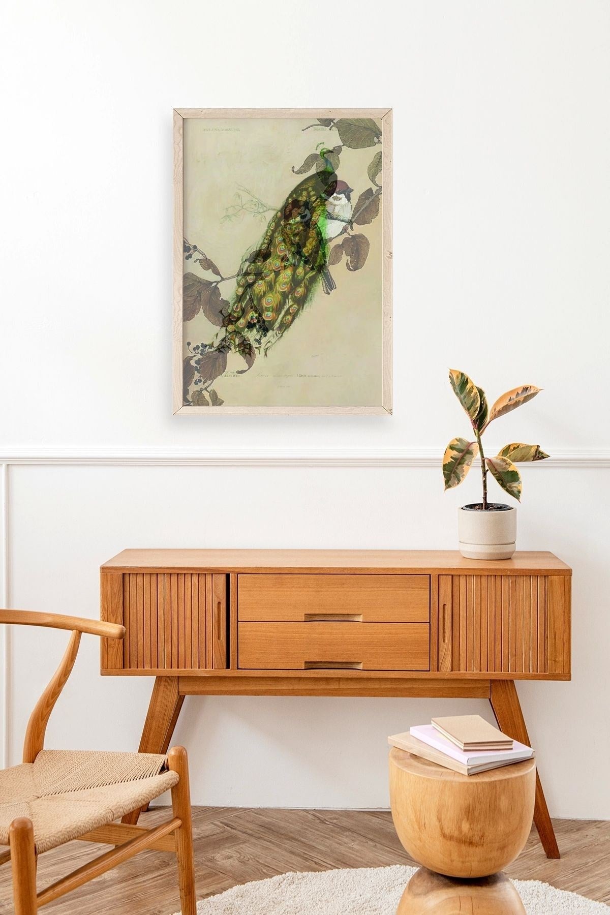 Kuş Ahşap Çerçeveli Tablo 50 x 70